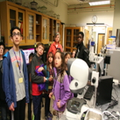 Children pose in the labs
