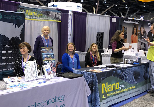 Educators stop by the NUANCE, SHyNE booth at NSTA