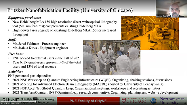 Prof. Andrew Cleland of University of Chicago presents updates from Pritzker Nanofabrication Facility