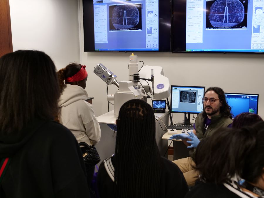 Nick G.  sharing a sample on the SEM