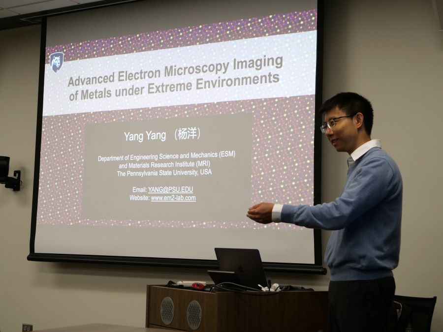 Dr. Yang Yang presenting his talk